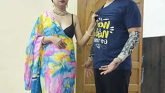Indian Desi Step Mom Big Boobed Help stepson to Quit Smoking and give him sex pleasure in Hindi